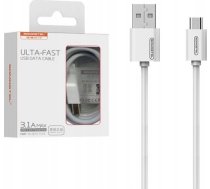 Kabelis Usb Somostel Kabelis Usb Micro 3a Somostel Balts 3100mah Quick Charger 1.2m Powerline Sms-bp02>