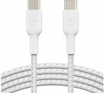 Kabelis Usb Belkin Belkin Kabelis Ar pinumu Usb-c Na Usb-c 60w, 0,15 M, Balts