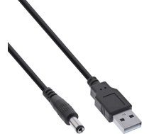 Inline Inline® Usb Dc Power Adapteris Cable, Usb A Male Plug To Dc Plug 5.5x2.50mm, Black, 1m