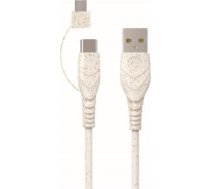 Kabelis Usb Biond Biond Bio-12-tcm Usb-c To Type-c+micro 3a Cable 1,2m