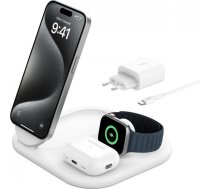 Lādētājs Belkin Belkin Boost Charge 3in1 Qi2 15w Magn.charg.stand Wh.  Wiz029vfwh