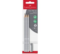 Faber-Castell FABER-CASTELL Bleistift Grip 2001 HB 3x +Radierer BK