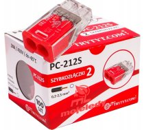 Simet ātrais Savienotājs Wciskana Do Drutów 2x 0,2-2,5mm2 24a Simet Mini Pc212s 89240000 Caurspīdīga/Sarkans