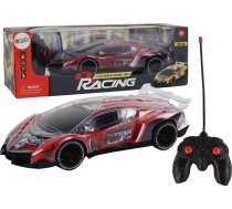 Leantoys Auto Sporta Radiovadāms Rc Skala 1:16 Gaismas Sarkans