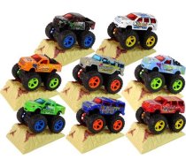 Leantoys Auto Resorak Z Naciągiem Monster Truck Big Foot Gumijas Opony Rampa