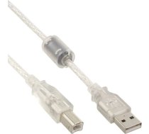 Kabelis Usb Inline Usb-a - Usb-b 2 M Caurspīdīgs (34518)