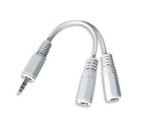 CABLE AUDIO SPLITTER 3.5MM/10CM WHT CCA-415-0.1M GEMBIRD