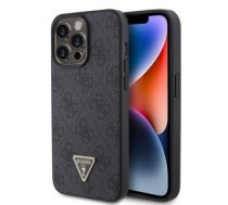 Aizmugurējais Vāciņš Guess - Guess Pu 4g Strass Triangle Metāls Logo Case For Iphone 15 Pro Max Black