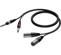 Kabelis Procab Jack 6.3mm X2 - Xlr X2 1.5m Melns (cab708/1.5)