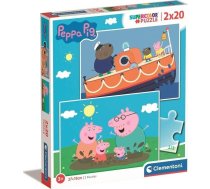 Clementoni Cle Puzzle 2x20 Superkolor Cūciņa Peppa 24797