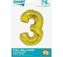 Godan Balons Folijas Cipars 3 Zelta Smart 76cm