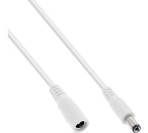 Kabelis Barošanas Inline Inline® Dc Extension Cable, Dc Plug Male/female 5.5x2.1mm, Awg 18, White, 0,5m