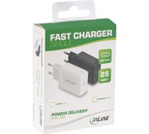 Lādētājs Inline Inline® Usb Pd Charger Single Usb Type-c, Power Delivery, 25w, Black