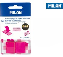 Milan Indeksy Caurspīdīgas Milan Fluo Rozā 45 X 25 Mm, 50 Gab.