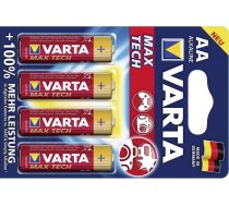 Baterijas Varta Max Tech AA 4 gab iepakojumā