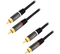 Kabelis Logilink Rca (cinch) X2 - Rca (cinch) X2 1m Melns (ca1202)