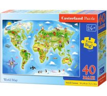 Castorland Puzzle 40 gab Maxi Pasaules Karte