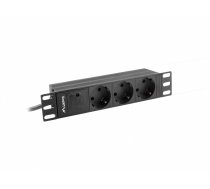 Surge protector Rack PDU 10 1U 3x Schuko 2m 10A black C14