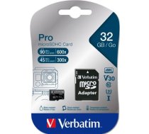 Verbatim Microsdhc Pro      32gb Class 10 Uhs-i Incl Adapteris