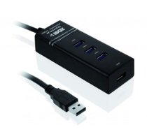 Hub Ibox Usb 3.0 Melns 4-Porti Iuh3fb (4x Usb 3.0; Krāsa Melns)