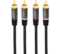 Kabelis Logilink Rca (cinch) X2 - Rca (cinch) X2 3m Melns (ca1206)