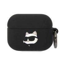 Aizmugurējais vāciņš Karl Lagerfeld - Karl Lagerfeld 3D Logo NFT Choupette Head Silicone Case for AirPods Pro Black