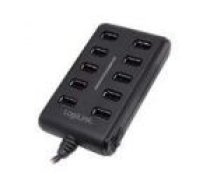 Kabelis Logilink  Ua0125 Usb Hub 10-port Usb2.0 With Power Adapteris 3.5a, |