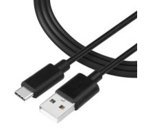 Kabelis Tactical - Tactical Smooth Thread Cable USB-A/USB-C  1m Black