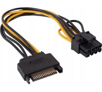 Kabelis Barošanas Akyga Adapteris Ar Kabelisi Akyga Ak-ca-80 Pci-e 6+2pin (m) / Sata (m) 15cm