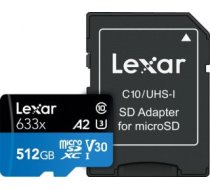 Cita Datorprece Lexar  Memory Micro Sdxc 512gb Uhs-i/w/Adapteris Lsdmi512bb633a