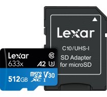 Karte Lexar 633x Microsdxc 512 Gb Class 10 Uhs-i/u3 A2 V30 (lsdmi512bb633a)