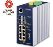 Switch Planet Planet Ip30 Din-rail Industrial L3 8p Zarządzany Gigabit Ethernet (10/100/1000) Aluminium, Debeszils