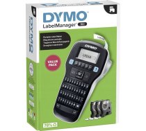 Uzlīmes printeris Dymo Dymo Labelmanager 160 Starter Set M. 3 D1-bänder 12mm Qwertz