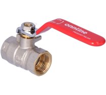 Standard nickel plated ball valve with a gland, PN16 1/2" with steel lever, N-N version, 16 bar/120C