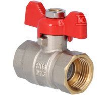 Standard nickel plated ball valve with a gland, PN16, 1/2" PN16 with a butterfly, N-N version, 16 bar/120C