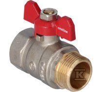 Standard nickel-plated ball valve with a gland, PN16, 3/4" PN16 with a butterfly, N-W version, 16 bar/120C