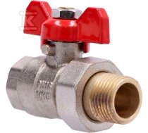 Standard nickel plated ball valve with a gland, PN16, 1/2" PN16 with a butterfly, N-SCREW version, 16 bar/120C