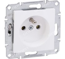 Single socket with earthing without frame, white ASFORA