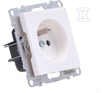 Socket 2P+Z - - 16 A - 250 V ~ - automatic terminals, WHITE SUNO