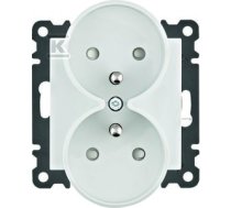 LUMINA Double earthed power socket with shutter, 16A/250VAC, white