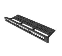 Patch Panelis 24 Ports 1u 19 Inch Blank Black With Organizators To Keystone Modules