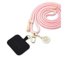 Aizmugurējais vāciņš Guess - Guess Crossbody Strap Cord 4G Charm Gold/Pink