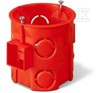 Flush-mounted box ONNLINE PRO PK-60F deep junction box with screws, red, IP 20