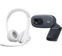 Austiņas Logitech H390 Off White  (981-001286) + C270 (960-001063)