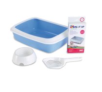 Cat litterbox Iriz Starter Kit 42x31x12,5cm white/blue