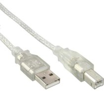 Kabelis Usb Inline Usb-a - Usb-b 1 M Caurspīdīgs (34510)