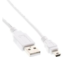 Kabelis Usb Inline Usb-a - Miniusb 0.5 M Balts (31805w)