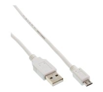 Kabelis Usb Inline Usb-a - Micro-b 1.8 M Balts (31718w)
