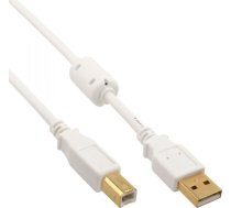 Kabelis Usb Inline Usb-a - Usb-b 5 M Balts (34555w)