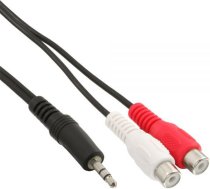 Kabelis Inline Jack 3.5mm - Rca (cinch) X2 0.2m Melns (89941a)